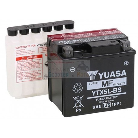 Yuasa Battery Ytx5L-Bs Aprilia Sr Street Purejet 50 03/15 Without Acid Kit
