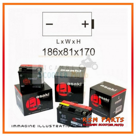 Battery 12N20Ah Asaki Bmw R 1100 If Rs-1100 1994-1999 Without Acid Kit