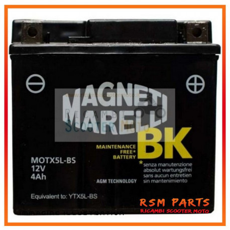 Battery Motx5L-Bs Keeway Ry8 / Sp 50 2006-2008 Without Acid Kit