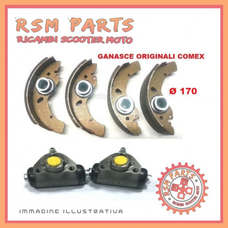 Kit 4 brake shoes and cylinders rear AIXAM