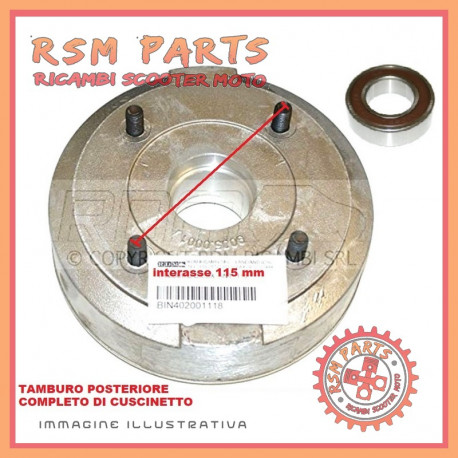 rear brake drum with bearing A Aixam 721 2005