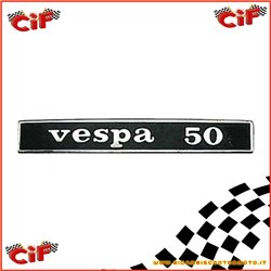 Targhetta fregio scritta scudetto emblema parte posteriore Piaggio Vespa 50