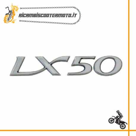 Plaque de capot latéral "Lx 50" résine adhésive Chrome Vespa Lx 50