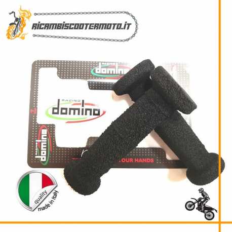 6639311 Coppia manopole soft spugna Domino Moto Nere