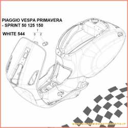 Body shell White 544 Original Vespa Primavera - Sprint 50 125 150