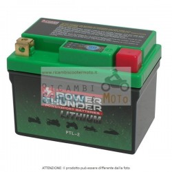 Batteria Power Thunder 12V Litio Aprilia Scarabeo 2T 100 00/01 Senza Kit Acido