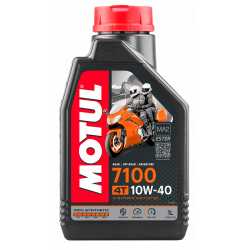 1 litre d'huile moteur MOTUL 7100 4T 10W40 100% synthétique ESTER JASO MA2