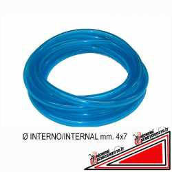 Tubo gasolina benzo resistente, color azul 4x7