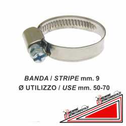Stainless steel band 9 mm band diameter of use 50-70 mm
