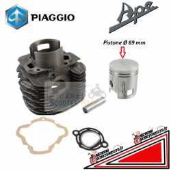 Cilindro completa Piaggio Ape TM 602 703 703V FL2 pistón diámetro 69 alfiler 18