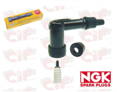 Spark plug cap NGK LB05F internal connection 10 - 12 mm 90 degree bend