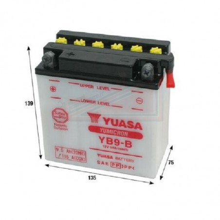 Batterie Yuasa  Yb9-B 12V 9Ah Ohne Säure-Kit
