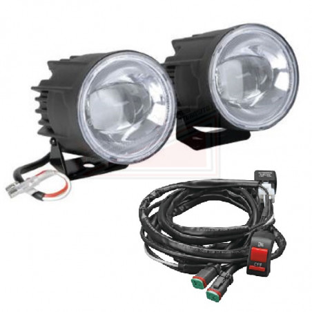 Pair of additional LED motorcycle spotlights 650 lm 5700K